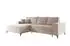 Fun Möbel FIORE Ecksofa Schlafsofa Stoff Aragon, creme, Ottomane links