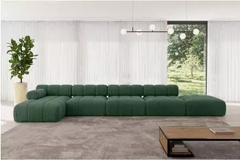 ALTDECOR Lizur-L3 Ecksofa L-Form, Cord, gr&uuml;n, 475x160cm (800001593259)
