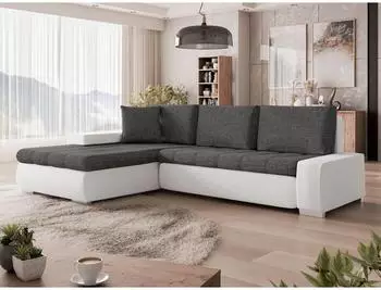 Mirjan24 Orkan Mini Ecksofa mit Schlaffunktion und Bettkasten, L-Form