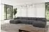 ALTDECOR Tesso-U2 Modulares Ecksofa U-Form, Bouclé, grau, 380x160x70cm (800001327882)
