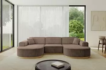 ALTDECOR MARI-U1-v2 Wohnlandschaft U-Form, Velours, braun, 303x171x83cm (800001617145)