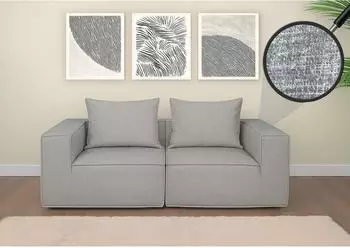 MCW Sofa O54 2-Sitzer modular, Stoff 300g/m&sup2;, hellgrau, 194x63x97cm (O54)
