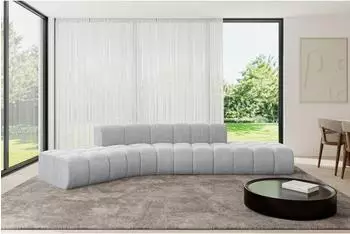 ALTDECOR Solven-L1 Ecksofa L-Form, Cord, grau, 6-Sitzer, 380x174cm (800001554834)