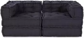 vidaXL Modulare Poufs 2 Stk. anthrazit Stoff (3315066)