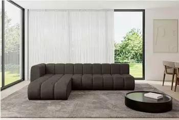 ALTDECOR Darnel-L2 Ecksofa L-Form, Velours, braun, 296x177x70cm (800001227756)