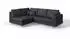S-Style Möbel Lorine Ecksofa Mikrofaser anthrazit, L-Form, 231x161cm