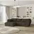 Masseno ORENTI L-S Ecksofa mit Schlaffunktion, Velours, braun, L-Form, 287x182cm (ORENTI L-S MATT VELVET 29)