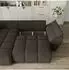 Masseno ORENTI L-S Ecksofa mit Schlaffunktion, Velours, braun, L-Form, 287x182cm (ORENTI L-S MATT VELVET 29)