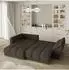 Masseno ORENTI L-S Ecksofa mit Schlaffunktion, Velours, braun, L-Form, 287x182cm (ORENTI L-S MATT VELVET 29)