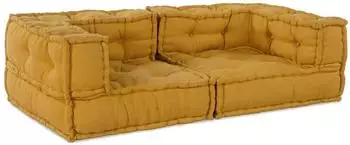vidaXL Modulares 2-Sitzer-Sofa Stoff gelb 140x70x36cm