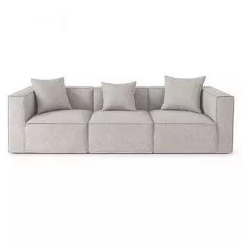 ebuy24 Box 3-Sitzer Sofa, Polyester, hellgrau (12-45010)