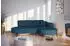 Fun Möbel Valencia XS Ecksofa Stoff Scala blau, Ottomane rechts