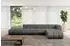 ALTDECOR Zuvon-L2 Ecksofa L-Form, Velours, dunkelgrau, 387x177cm (800001554801)