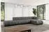 ALTDECOR Zuvon-L2 Ecksofa L-Form, Velours, dunkelgrau, 387x177cm (800001554801)