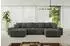 ALTDECOR ENIL-U Ecksofa U-Form mit Schlaffunktion und Bettkasten, Velours, dunkelgrau, 401x189x68cm (ENIL-U)