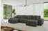 ALTDECOR ENIL-U Ecksofa U-Form mit Schlaffunktion und Bettkasten, Velours, dunkelgrau, 401x189x68cm (ENIL-U)