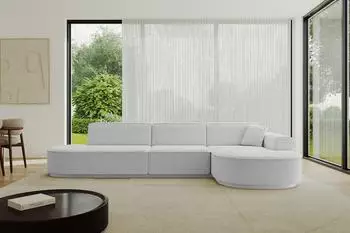 ALTDECOR Ecksofa MARI-L2-v3 L-Form, Boucl&eacute;, hellgrau, 328x171x83cm (MARI-L2-v3)