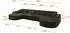 ALTDECOR TARO-U2 Wohnlandschaft U-Form, Velvet, schwarz, 388x171x79,5cm (800001616717)