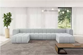 ALTDECOR Joren-U2 Wohnlandschaft U-Form 5-Sitzer, Cord, grau, 410x177x70cm (800001228933)