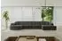 ALTDECOR ARRIO-U2 Wohnlandschaft U-Form, Textil, dunkelgrau, 388x171x83cm (800001617144)