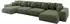 ALTDECOR ESKAR-U2 Ecksofa U-Form mit Schlaffunktion und Bettkasten, hellgrün, 464x176x72cm (800001616914)