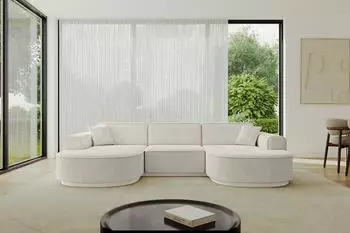 ALTDECOR MARI-U1-v3 Ecksofa U-Form, cremewei&szlig;, 303x171x83cm (800001202194)
