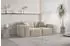 Fun Möbel Celes Premium Sofa-Set 2-teilig mit Chaiselongue, Velvet, beige