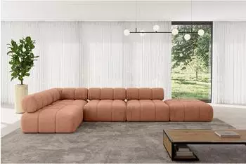 ALTDECOR Favio-L2 Ecksofa L-Form Velours apricot, 380x190x70cm