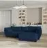 Masseno ORENTI R-S Ecksofa L-Form mit Schlaffunktion, Velours, blau (ORENTI R-S MATT VELVET 79)