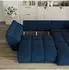 Masseno ORENTI R-S Ecksofa L-Form mit Schlaffunktion, Velours, blau (ORENTI R-S MATT VELVET 79)