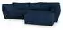 Masseno ORENTI R-S Ecksofa L-Form mit Schlaffunktion, Velours, blau (ORENTI R-S MATT VELVET 79)