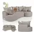 Juskys Tirano Ecksofa L-Form, Samt, beige, mit Ottomane