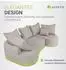 Juskys Tirano Ecksofa L-Form, Samt, beige, mit Ottomane