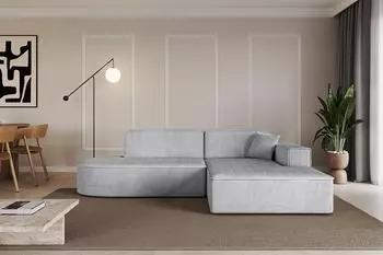 ALTDECOR IREA-L1-v4 Ecksofa L-Form, Cord, grau, 232x165x77cm (800001202222)