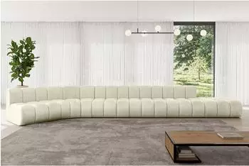 ALTDECOR Brilo-L3 Ecksofa L-Form, Velours, beige, 7-Sitzer, 562x174cm (800001348878)