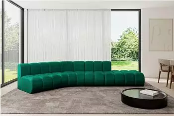 ALTDECOR Brilo-L1 Ecksofa L-Form, Velours, dunkelgr&uuml;n, 380x174cm
