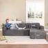Comhoma Modulares L-Sofa mit Chaiselongue, Cordstoff, dunkelgrau (EU-B10-DGY)