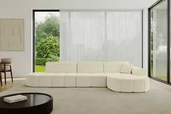 ALTDECOR Livo-L2 Ecksofa L-Form, Textil, beige, 337x173cm (800001363302)