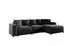 Fun Möbel MEGAN Ecksofa Stoff Salvador, schwarz, Ottomane rechts