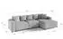 Fun Möbel MEGAN Ecksofa Stoff Salvador, schwarz, Ottomane rechts