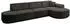 ALTDECOR MARI-L2-v3 Ecksofa L-Form, Velours, schwarz, 328x171x83cm (800001202098)