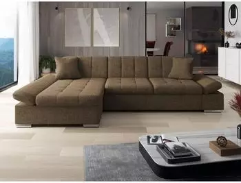 Mirjan24 Montana Ecksofa L-Form, Textil, Nussbaumfarben (Montana)
