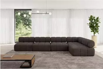 ALTDECOR Samaro-L3 Ecksofa L-Form, 6-Sitzer, 380x190cm, braun (800001609634)