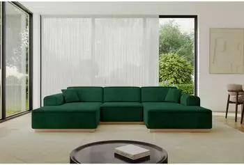 ALTDECOR IREA-U1-v2 Wohnlandschaft U-Form, Textil, gr&uuml;n (800001617110)