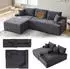 Juskys Coredo Ecksofa mit Ottomane links, Cord, dunkelgrau, 250x155cm