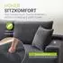 Juskys Coredo Ecksofa mit Ottomane links, Cord, dunkelgrau, 250x155cm