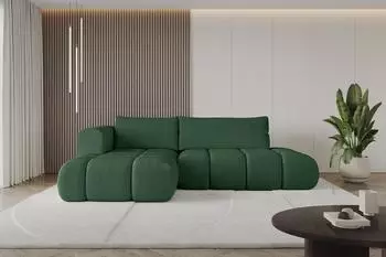ALTDECOR Cloud-L Ecksofa mit Schlaffunktion und Bettkasten, L-Form, gr&uuml;n (800001146553)