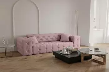 Fun M&ouml;bel Chantal 3-Sitzer Sofa Velvet-Stoff, pink