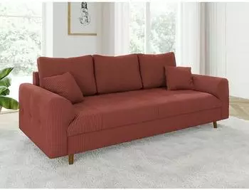 S-Style M&ouml;bel Maya 3-Sitzer-Sofa Cordstoff terrakotta (210x81x93cm)
