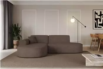 ALTDECOR MARI-L1 Ecksofa L-Form, Velours, braun, 243x171cm (800001324773)